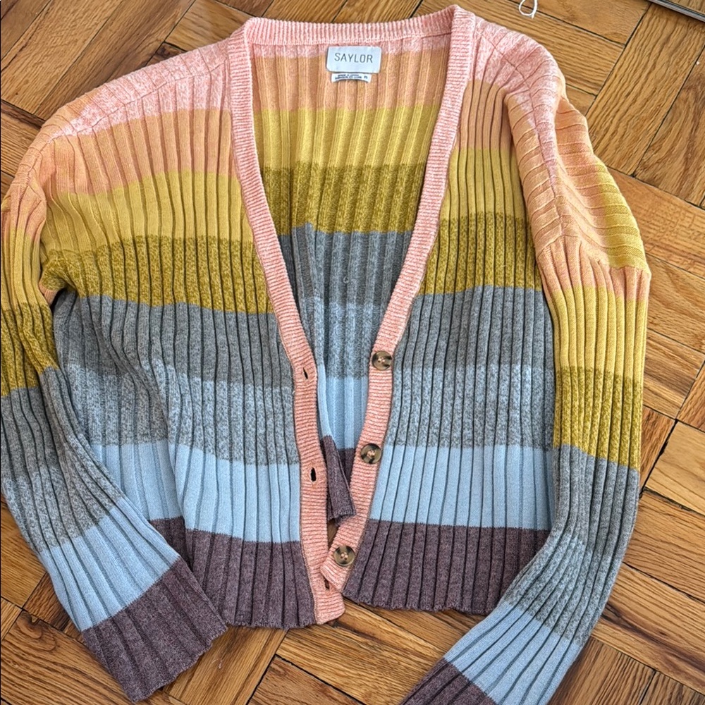 SAYLOR Colorful Striped Cardigan